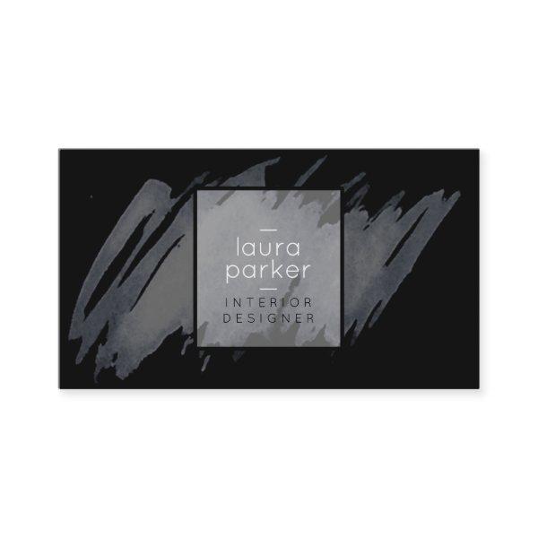 Black Gray Watercolor Splatter Abstract Modern