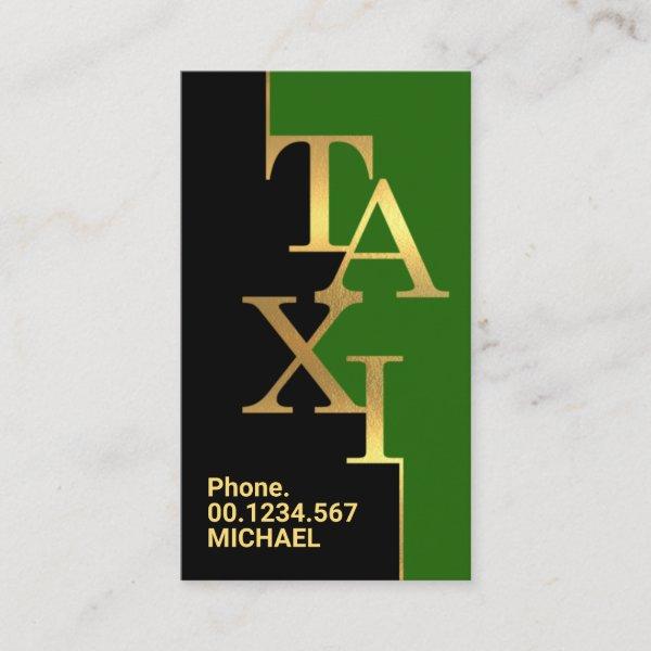 Black Green Layers Gold Taxi Signage Ride Share