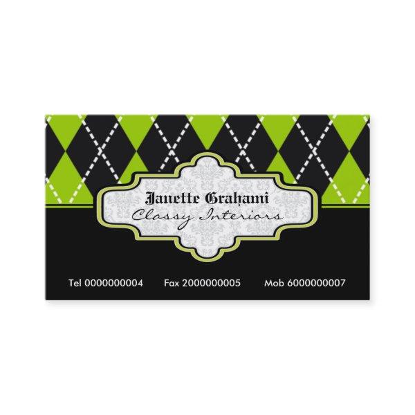 Black green white argyle trendy