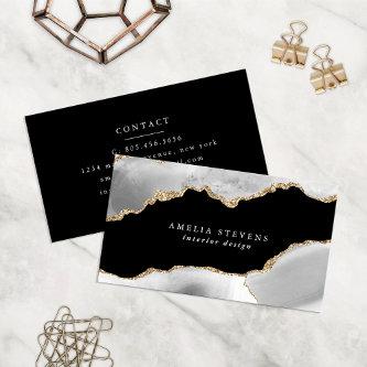 Black, Grey & Gold Agate