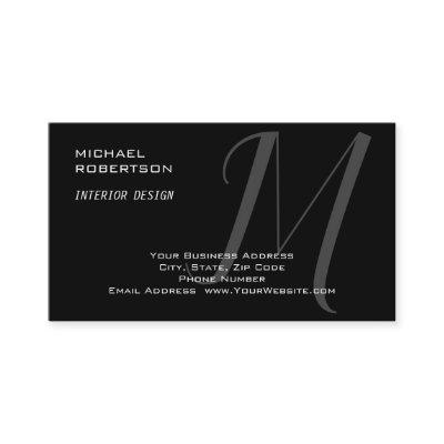 Black Grey Monogram Interior Designer Modern Plain