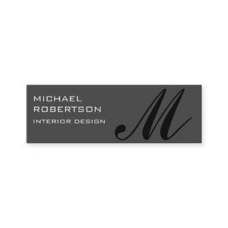 Black Grey Monogram Modern Slim