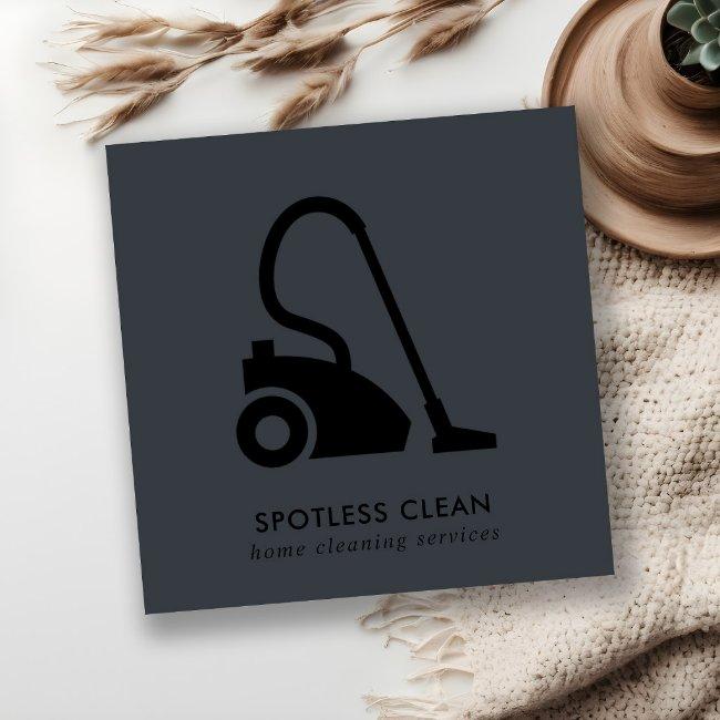 BLACK GREY SIMPLE VACUUM CLEANER CLEANING SERVICE SQUARE