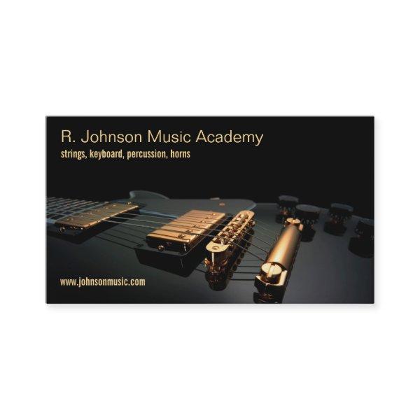black guitar music instructor