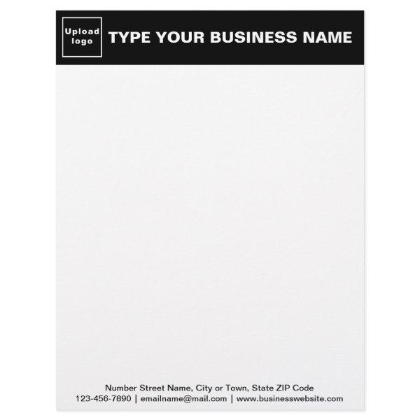 Black Header and Texts on Footer of Business Letterhead