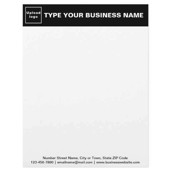 Black Header and Texts on Footer of Business Letterhead