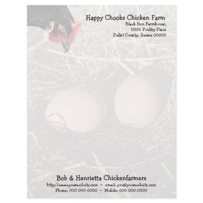 Black hen and eggs letterhead
