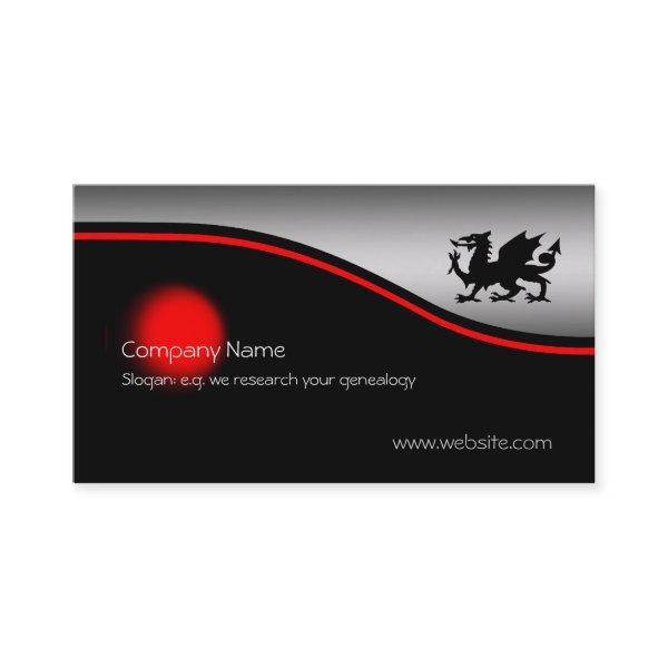 Black Heraldic Dragon, red spot, metallic-effect