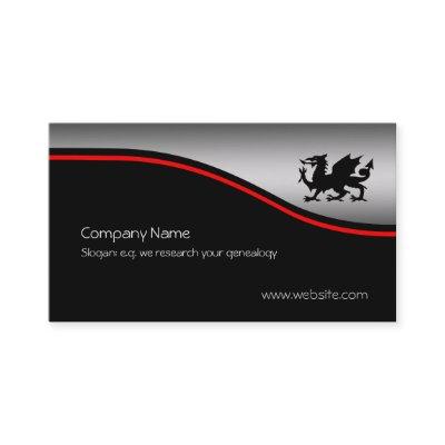 Black Heraldic Dragon, red swoosh, metallic-effect
