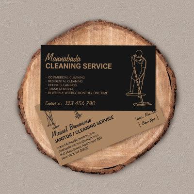 Black House Cleaning Professional Men Janitorial