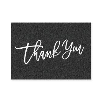 Black Leather hand written Thank you customer Enclosure Card
