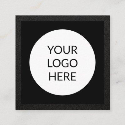 Black leather logo personalized  square