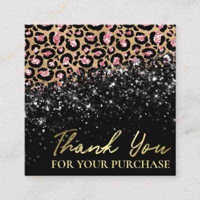 Black Leopard Print Thank You For Your Purchase Square