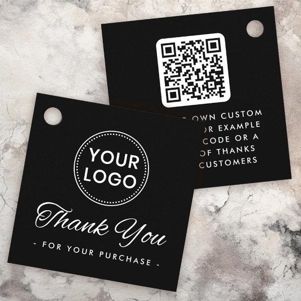 Black logo QR code order thank you hang tags