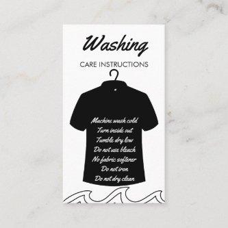 Black Long Neck Shirt Washing Care Instruction