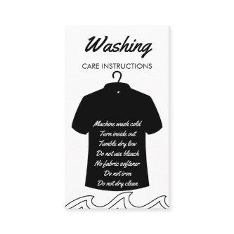 Black Long Neck Shirt Washing Care Instruction