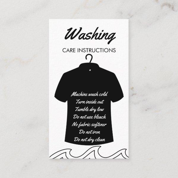 Black Long Neck Shirt Washing Care Instruction