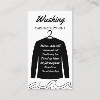 Black Long Sleeve Shirt Washing Care Instruction