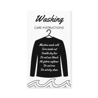 Black Long Sleeve Shirt Washing Care Instruction