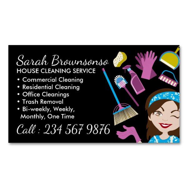 Black Maid Janitorial Lady Tile Washing  Magnet