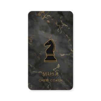 Black Marble & Gold Chess Coach