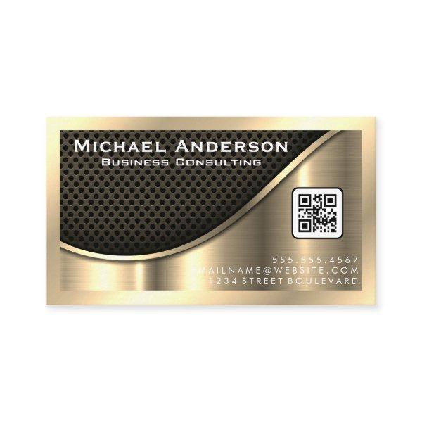 Black Mesh and Metallic Gold | QR Code