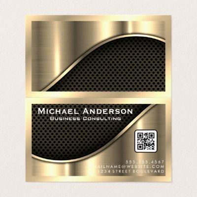 Black Mesh and Metallic Gold | QR Code