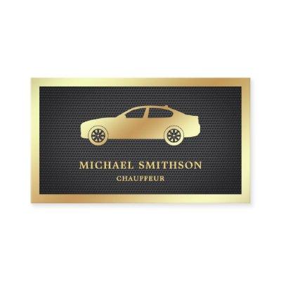 Black Mesh Gold Car Professional Chauffeur