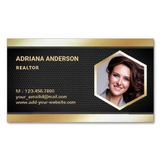 Black Mesh Gold Foil Real Estate Photo Realtor  Magnet