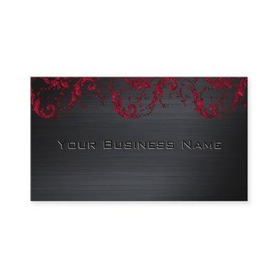 Black Metallic Red Damask Elegant Corporate