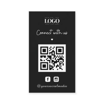 Black Minimal Custom Logo Heart QR Code Instagram