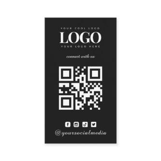 Black Minimalist Custom Logo QR Code &Social Media