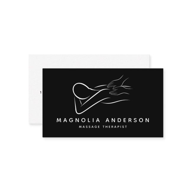 Black Minimalist Professional Massage Therapist