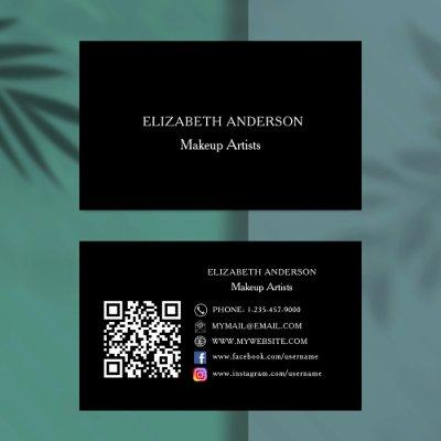 Black minimalist Qr code social media premium
