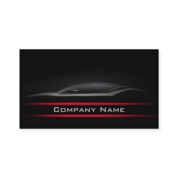 Black Minimalist Red Line Car Darker Layout