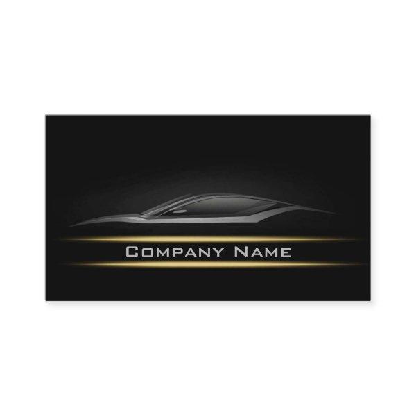 Black Minimalist Yellow Line Car Darker Layout