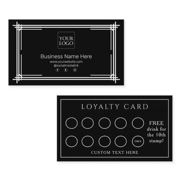 Black Modern Formal Business Café Coffee Loyalty Card
