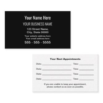 Black Modern Professional Appointment Card