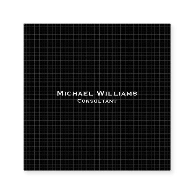 Black Modern Trendy Checks Minimalist Professional Square