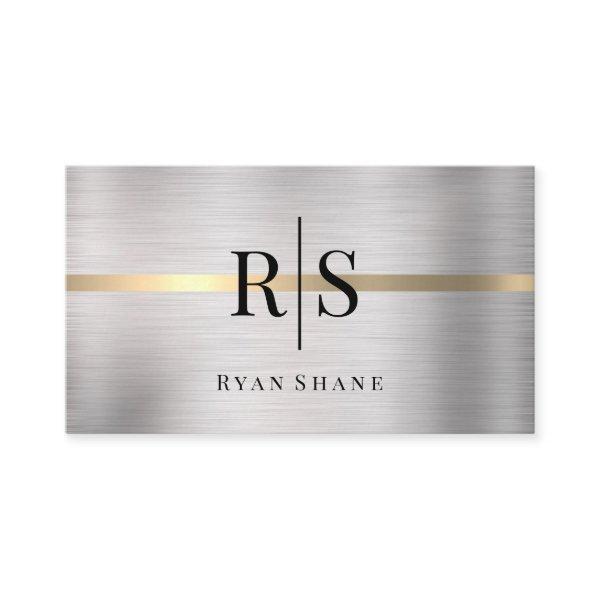 Black Monogram & Name, Brushed Silver & Gold, Vs 2