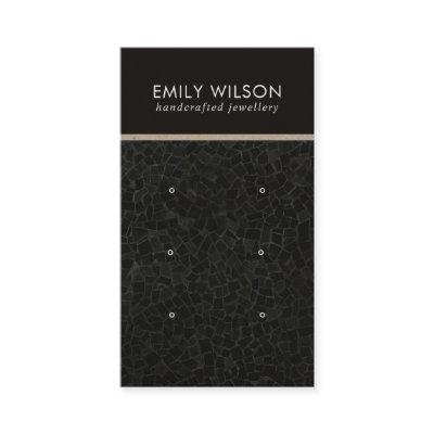 BLACK MOSAIC TEXTURE 3 STUD EARRING DISPLAY CARD