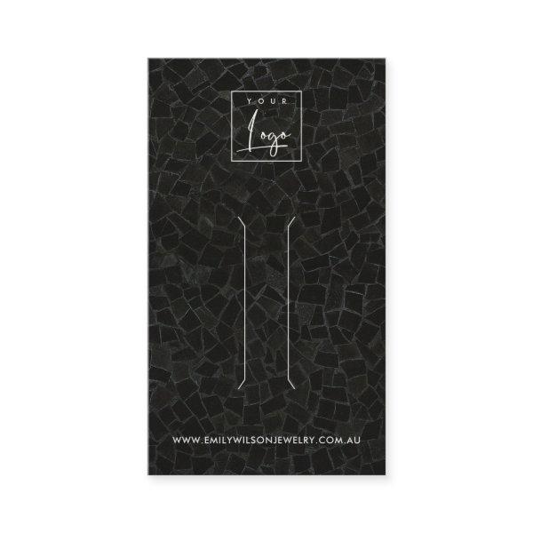 BLACK MOSAIC TEXTURE HAIR CLIP DISPLAY CARD