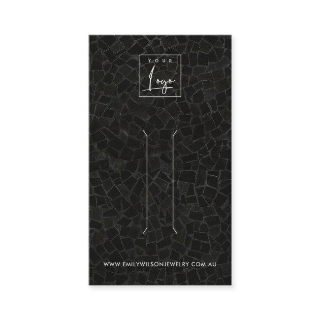 BLACK MOSAIC TEXTURE HAIR CLIP DISPLAY CARD