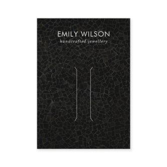 BLACK MOSAIC TEXTURE HAIR CLIP DISPLAY CARD