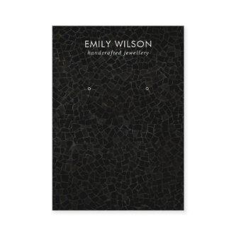 BLACK MOSAIC TEXTURE STUD EARRING DISPLAY CARD