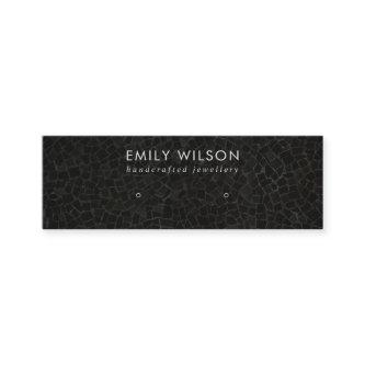 BLACK MOSAIC TEXTURE STUD EARRING DISPLAY CARD