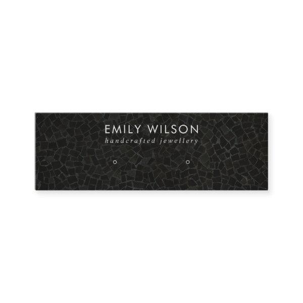 BLACK MOSAIC TEXTURE STUD EARRING DISPLAY CARD