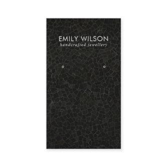 BLACK MOSAIC TEXTURE STUD EARRING DISPLAY CARD