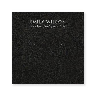 BLACK MOSAIC TEXTURE STUD EARRING DISPLAY CARD