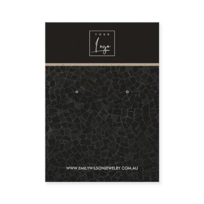 BLACK MOSAIC TEXTURE STUD EARRING DISPLAY CARD